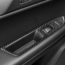 Rear Window Lift Switch Panel Cover For Chevrolet Blazer 19-25 Real Carbon Fiber