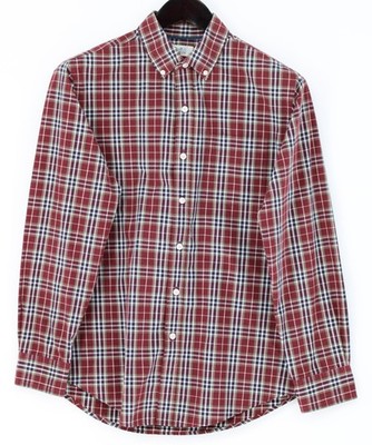 Croft & Barrow Shirt Mens Small Red Plaid Long Sleeve Button Down Easy Care