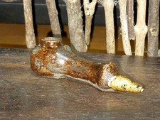 Antica pipa Kiseru in ceramica scavata giapponese vintage da collezione