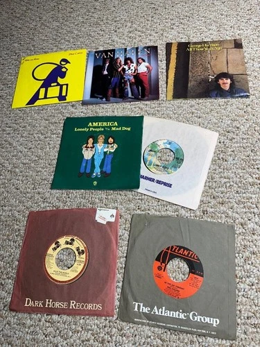 RARE LOT 7" vinyl 70's 80's Rock Pop Prog 45's + some PS's incl Van Halen