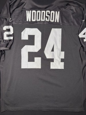 Authentic CHARLES WOODSON Oakland Raiders NFL Jersey Reebok Helmet Tag Size 54