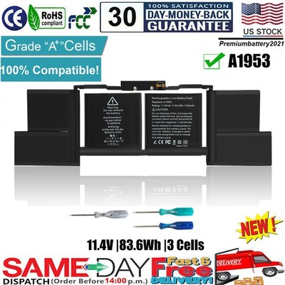  A1990 A1953 Battery For MacBook Pro 15'' Mid 2018 2019 EMC 3215 3359 Touch Bar
