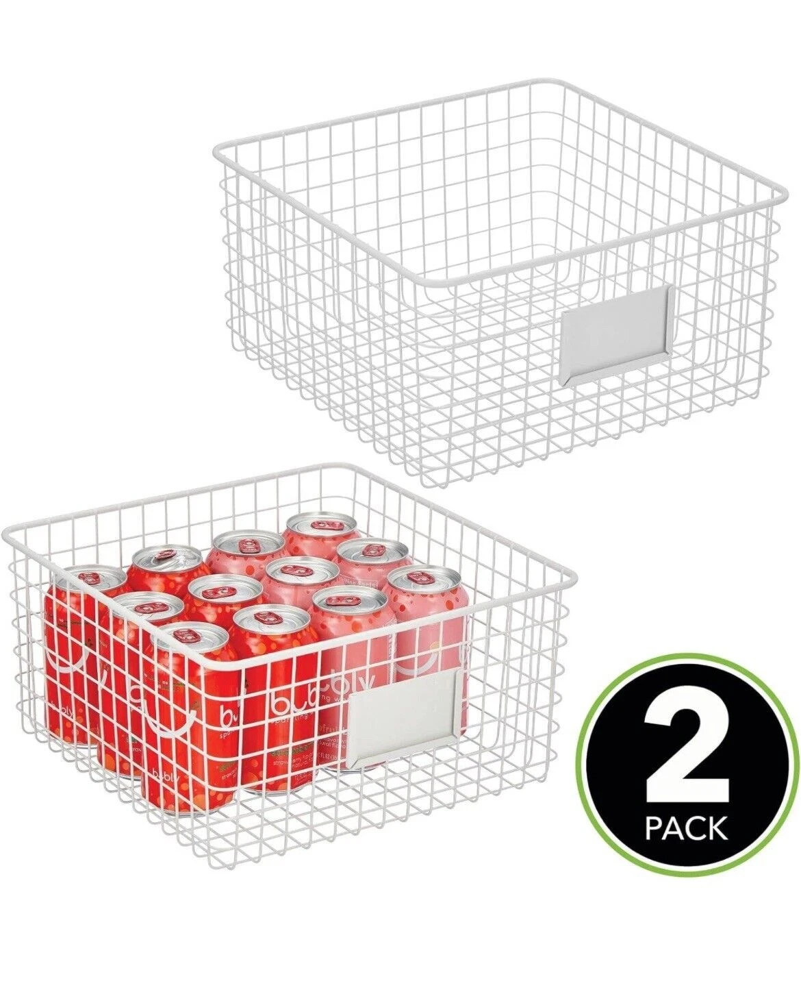 Set of 2 Wire Storage Basket Large Size for Storing Items around 30x30x15 cm