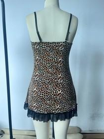 Women's Sexy Lingerie Sleepwear Babydoll leopard Lace Dress Underwear Nightwear