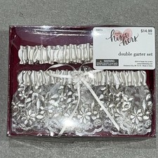 Studio His  Hers Double Garter Set Wedding New Floral