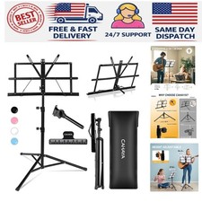 Exclusive 2-in-1 Music Stand: Floor  Desk Use with Quick Setup  Accessories