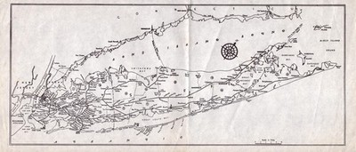Vintage Long Island NY Map Nassau Suffolk Brooklyn Queens Montauk Travel