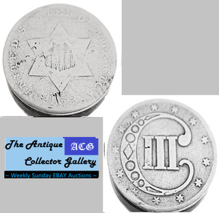 1852 US Phila Mint Silver Type 1 Trime🪙No Outlines to Star🪙3 Cents🪙 C
