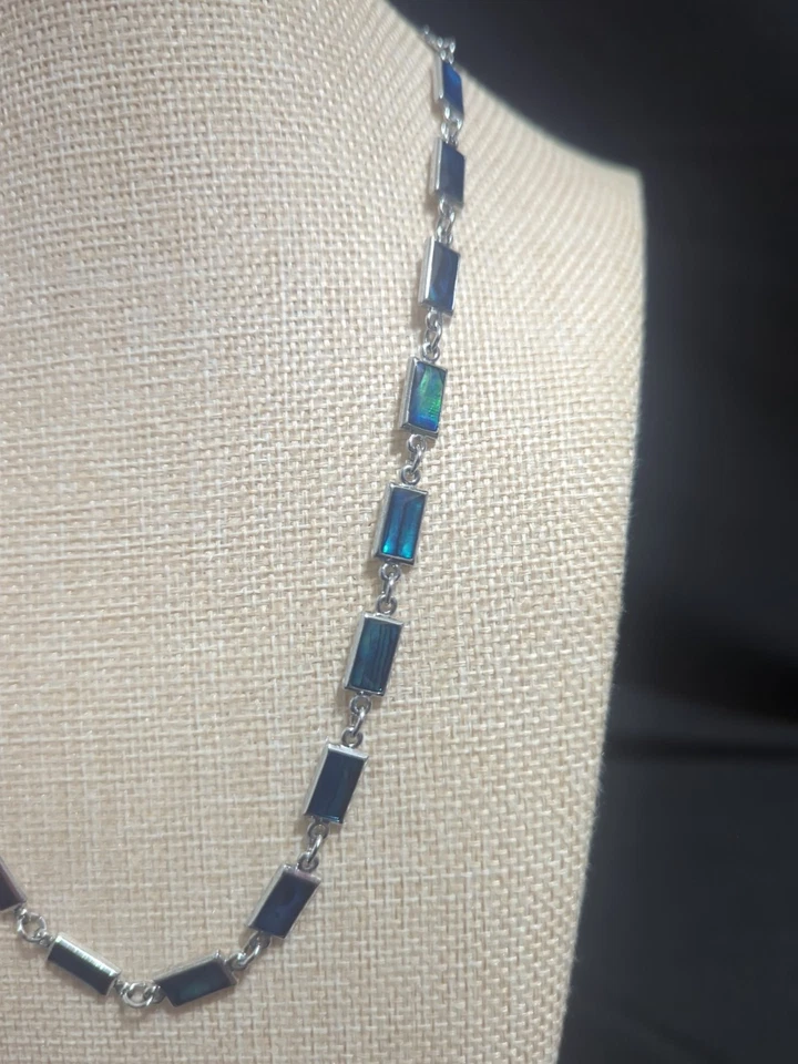 Marine Opal New Zealand Paua Shell Abalone Iridescent Adjustable Necklace - Image 3 of 4