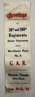 U.S. Civil War 36th REGT.  Illinois Veteran GAR 1916 50th Reunion Joliet Ribbon