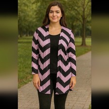 NWOT Medium 3-Piece Outfit Chevron Cardigan Set with Tank  Leggings