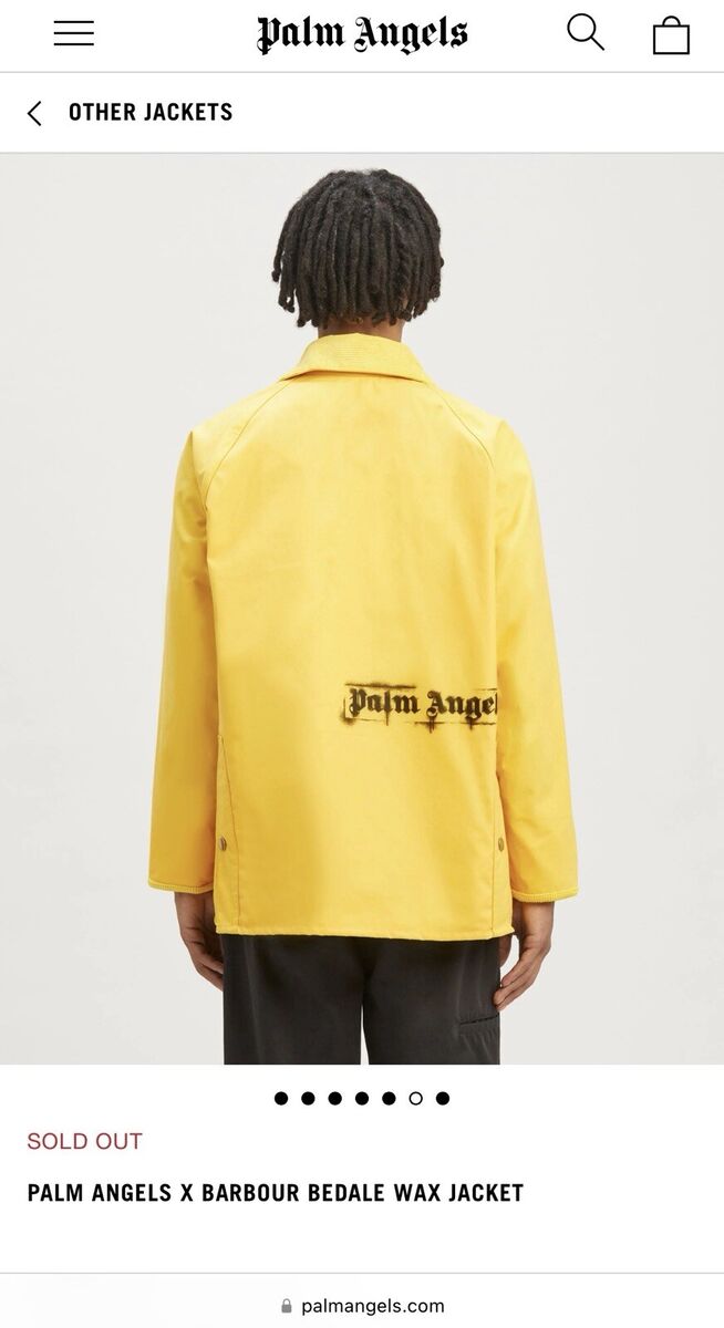 PALM ANGELS X BARBOUR BEDALE SPRAY LOGO WAX JACKET: UNISEX PALM ANGELS X BARBOUR BEDALE SPRAY LOGO WAX JACKET: UNISEX