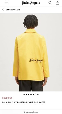 ジャケット・アウター Palm Angels x Barbour Bedale waxed coat PALM ANGELS X BARBOUR BEDALE SPRAY LOGO WAX JACKET: UNISEX