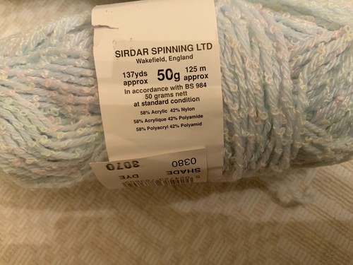6 Knäuel Sirdar Snuggly CHATTERBOX DK Garn babyblau/weiß/rosa - Bild 2 von 6