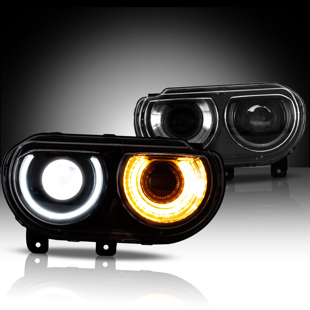 Phares LED VLAND pour Dodge Challenger 2008 2009 2010 2011 2012 2013 2014 clignotant défilement