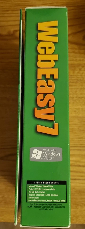 Avanquest WebEasy 7 Web Design PC Software Windows Vista 2000 XP w Disc Manual - Image 2 of 4