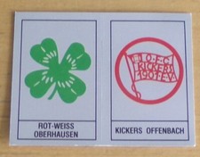 1988 ROT WEISS OBERHAUSEN  KIKERS OFFENBACH   FUSSBALL   PANINI  VIGNETTE  NEUVE