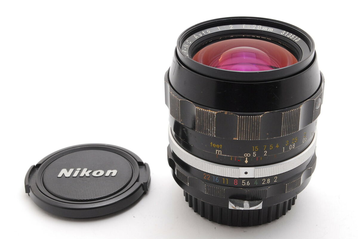 NEAR MINT Nikon Nikkor NC Auto 28mm f/2 N.C, Front Cap, Rear NEAR MINT Nikon Nikkor NC Auto 28mm f/2 N.C, Front Cap, Rear