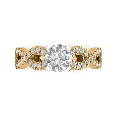 1.25ct Round Cut Wedding Engagement Anniversary Promise Ring 14k Two-Tone Gold