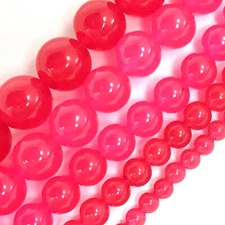 Hot Pink Jade Spacer Round Loose Bead 15" 4mm 6mm 8mm 10mm 12mm Stone Gemstone