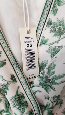 MAX STUDIO LONDON WOMEN'S DRESS WHITE, GREEN FLORAL LEAF STEM PATTERN SZ XS  NWT | eBay