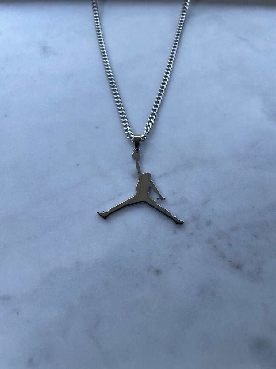 Michael Jordan Necklace MJ Air Jordan Silver Plated Fathers