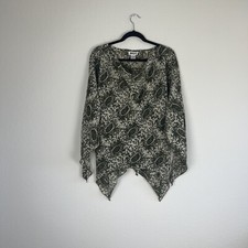 Vintage Magic Woman’s Tunic Paisley Green Bohemian Flared Sleeve Blouse Large