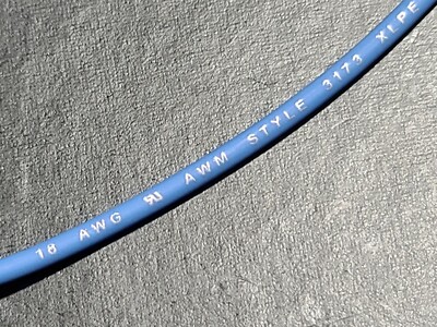 Therm-O-Link #18awg UL-3173 XLPE Tinned Copper Wire 125C/600V Blue /100ft