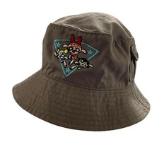 Vintage 1999 Powerpuff Girls Bucket Hat Embroidered Cargo Pocket Cartoon Network