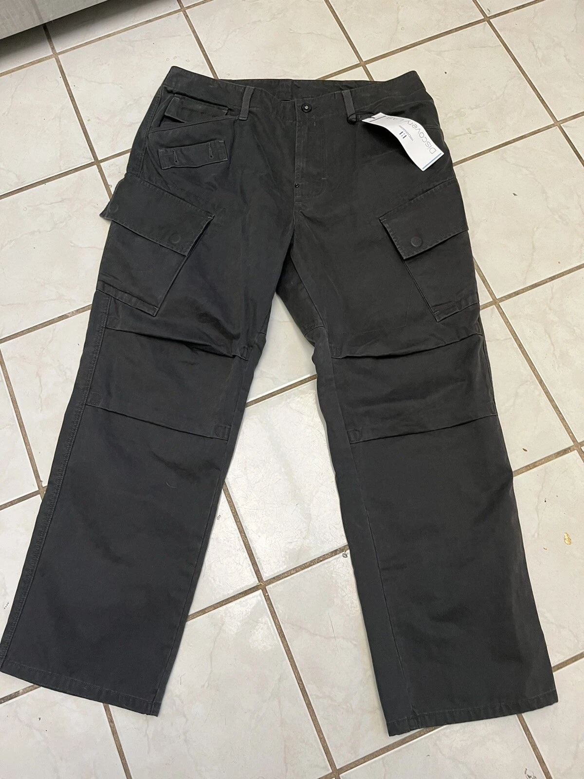 HIRDARAMANI NEW! Men's Dark Gray 100% Cotton Cargo Utility Pants Sz M NWT!