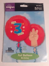 18". Your 3 today Foil Helium Balloon Party Decoration 