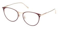 OMEGA OM 5034-D 070 Burgundy & Rose Gold Round Metal Eyeglasses Frame 53-18-140