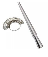 Ring Sizer Set Metal Ring Mandrel Steel Ring Gauge Kit Finger Size Measure Ri...