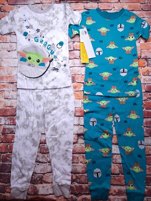 Toddler Boys 4T 4pc Star Wars Baby Yoda Grogu 2 Pajama Sets Pajamas Brand New 