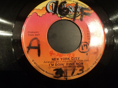 New York City    I'm Doin' Fine Now Chelsea Records 78-0113 Vinyl 7inch US press