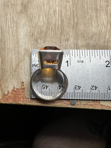 15.71 Carat Natural Citrine & Sterling Silver Ring Size 8.5 12 Grams - Picture 8 of 10