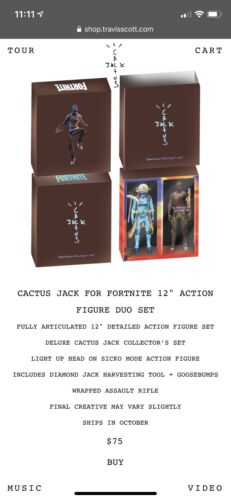 Travis Scott Cactus Jack For Fortnite 12” Action Figure Duo Set 