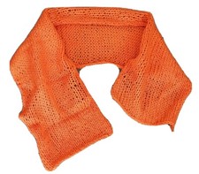 Scarf coat or outfit handmade accessory, Orange Knit 9 1/4" by 41"; made in USA