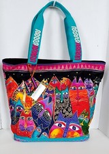 Laurel Burch Cats Tote Bag Purse 19X15 Item no LB5230 Double Handle Zipper 2015