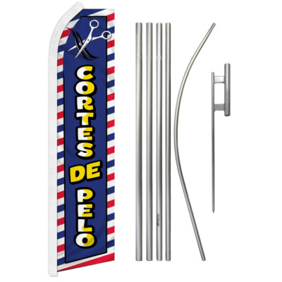 Cortes de Pelo Advertising Swooper Feather Flutter Flag Pole Kit Hair Cuts