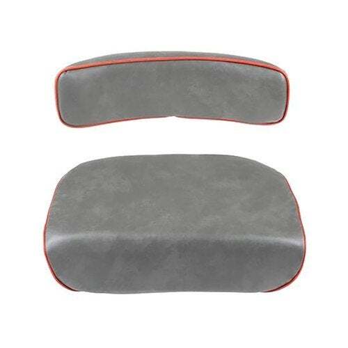 Seat Cushion and Backrest Gray with Red Trim fits Massey Ferguson 50