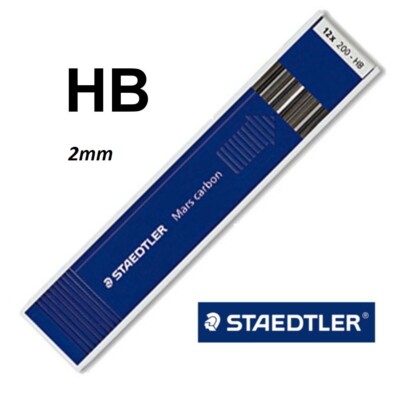 Staedtler 200 Mars Carbon Pencil Lead Refill 2mm HB (12x BLACK