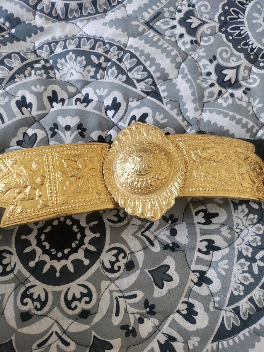 Vintage Judith Leiber Gold Buckle Leather Belt | eBay