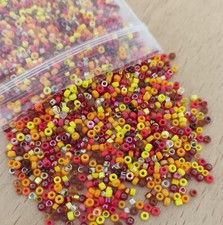25g Czech Glass Seed Beads Red Fire Mix Colour Size 11/0  13/0,  Hole 0.6-0.8mm