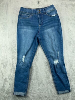 Royalty for Me Womens 6 Jeans High Rise Ankle Blue Jean Denim 31x26 Distressed