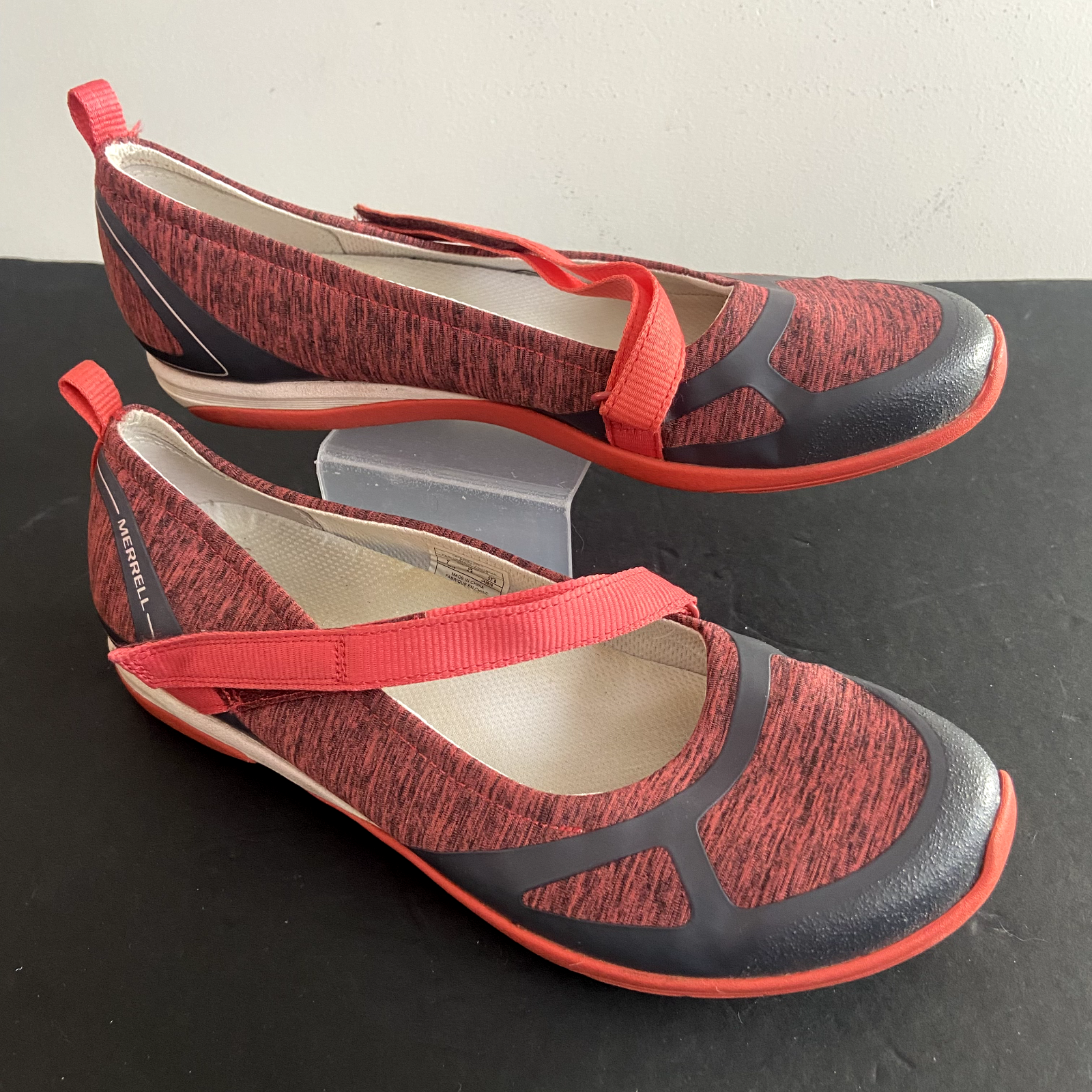 Scarpe Merrell Ceylon Mary Janes taglia 7 arancione comode da passeggio Mary Jane grigio piatto