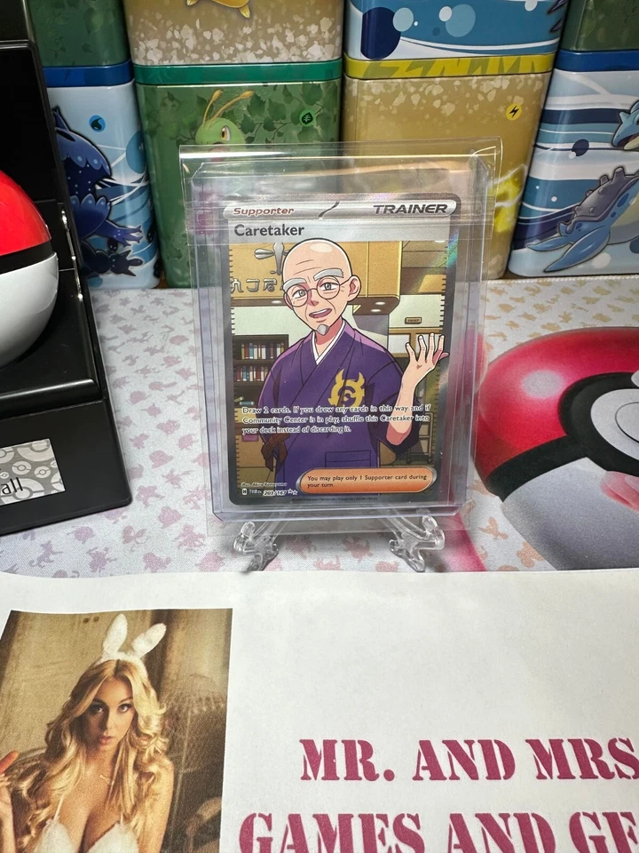 Pokémon Twilight Masquerade Caretaker Full Art Trainer 203/167 NM/M Pack Fresh - Image 2 of 3