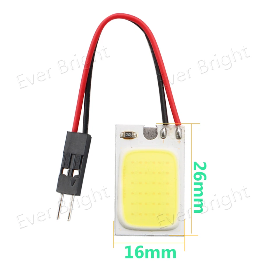 100Pcs COB 18SMD LED T10 BA9S Festoon Dome Car Interior Door Map Light Bulbs 12V - Image 3 of 4