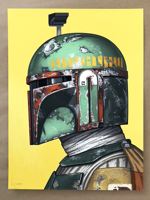 Mike Mitchell BOBA FETT Portrait STAR WARS Print Poster MANDALORIAN Mondo Disney