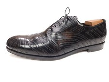 PRADA Size US 9 / UK 8 EE Black Perforated Leather Lace Up Shoes